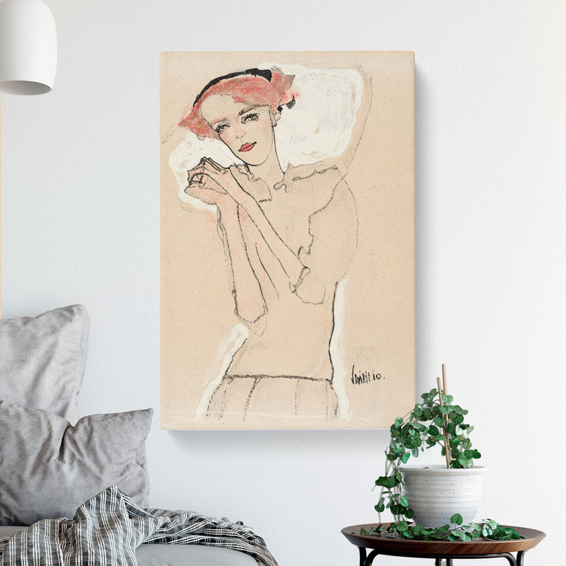 Portrait of a Woman Vol.3 by Egon Schiele - Wrapped Canvas Drawing - Wrapped Canvas, 76cm H x 50cm W x 3cm D