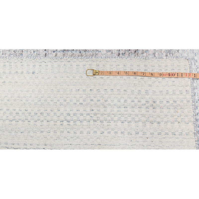 Striped Area Rug in White/Lilac, Rectangle 9' x 12'