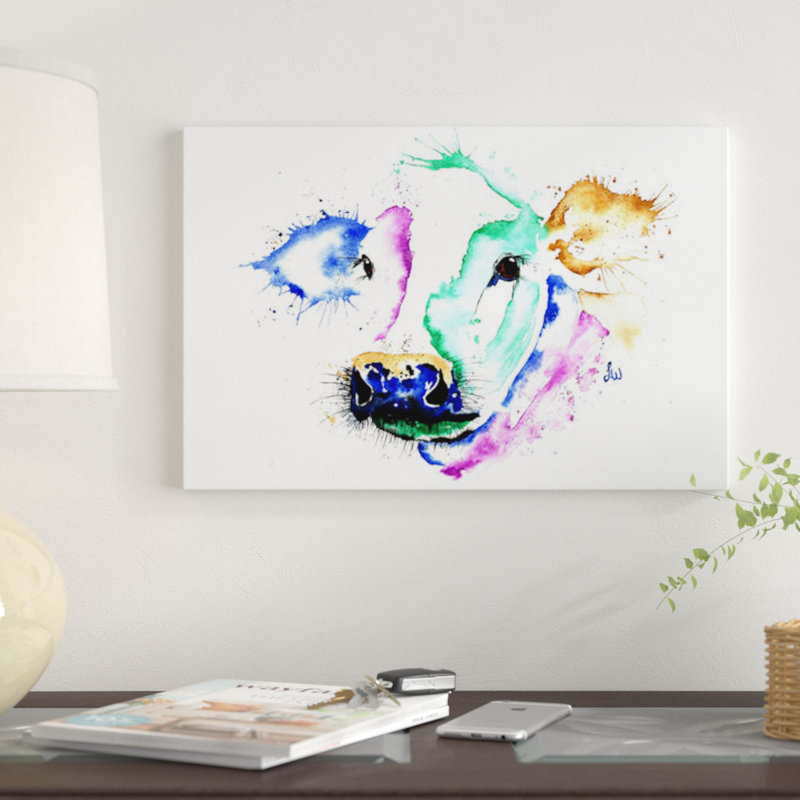 « colour cow » par lisa whitehouse, impression sur toile, H 8 po x l 12 po x P 0,75 po, Toile tendue, Pas de tapis