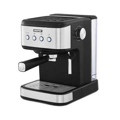 Geepas Espresso & Cappuccino Coffee Machine Milk Frother, 20 Bar Pressure- 1.5L Water Tank