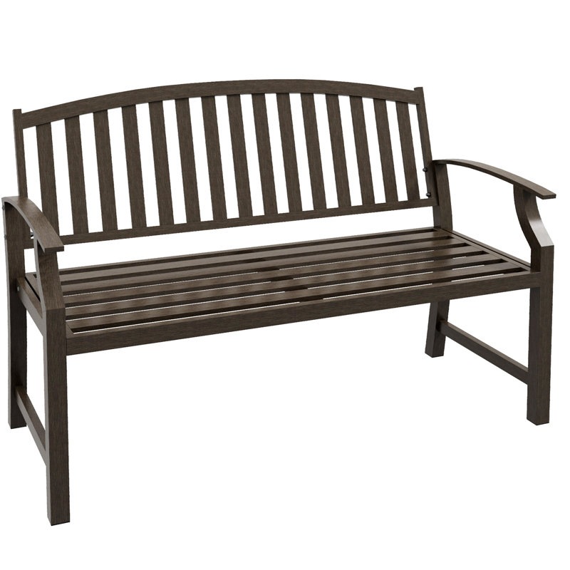 Milahn Steel Bench, Brown
