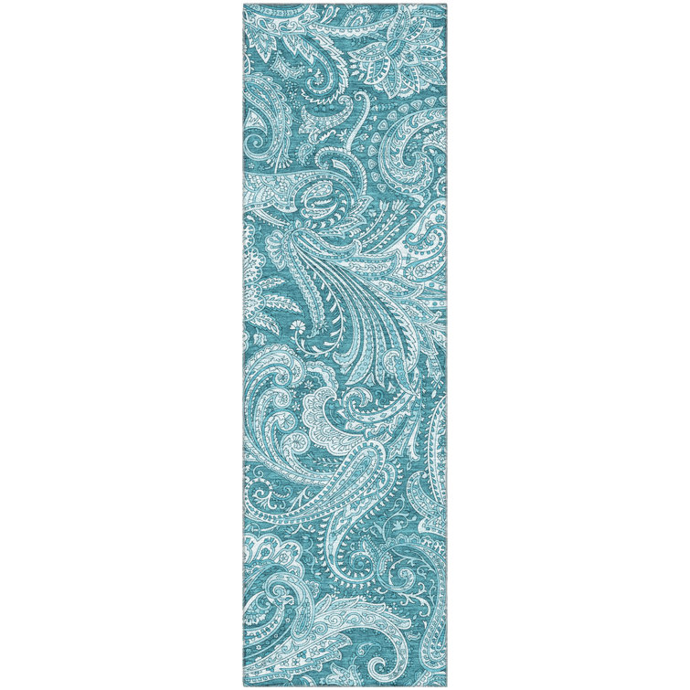 Premium Machine Washable Arnette Turquoise Rug