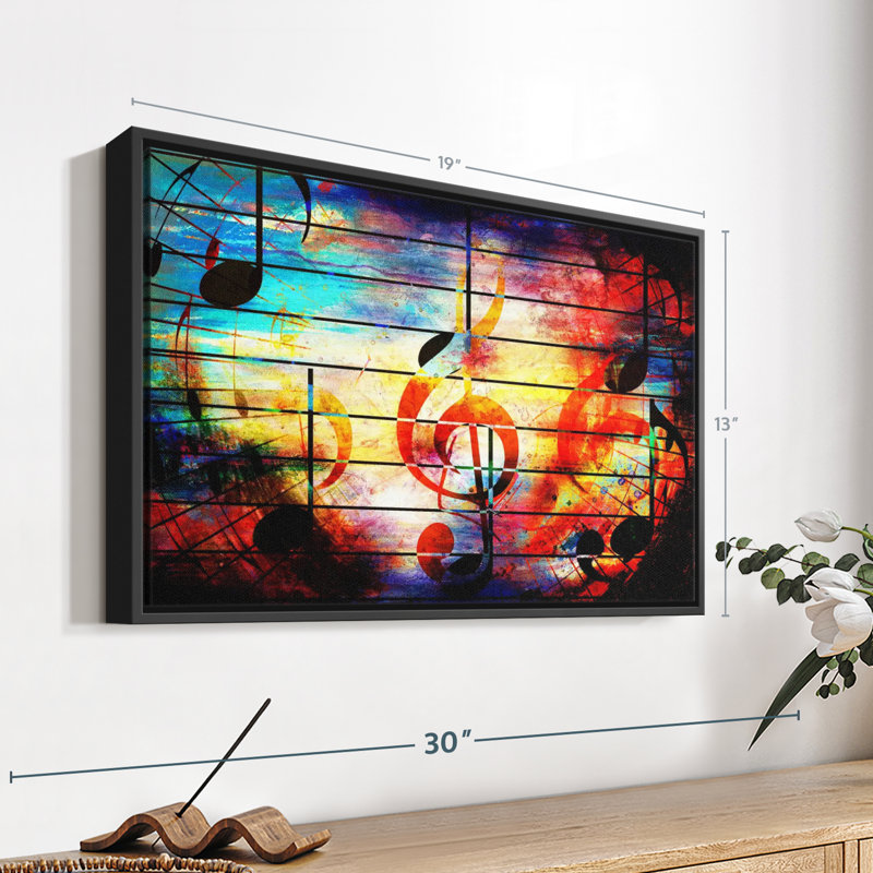 Abstract Music Grunge Canvas Print, 13" H x 19" W