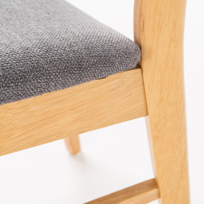 Ensemble de salle à manger en bois de 5 pièces Armgart, Naturel / Gris foncé