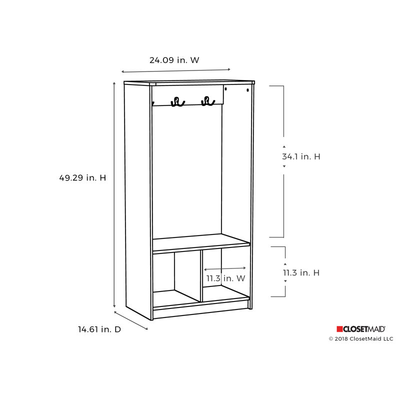 White Kid's Storage Organizer with Hooks and Cubes