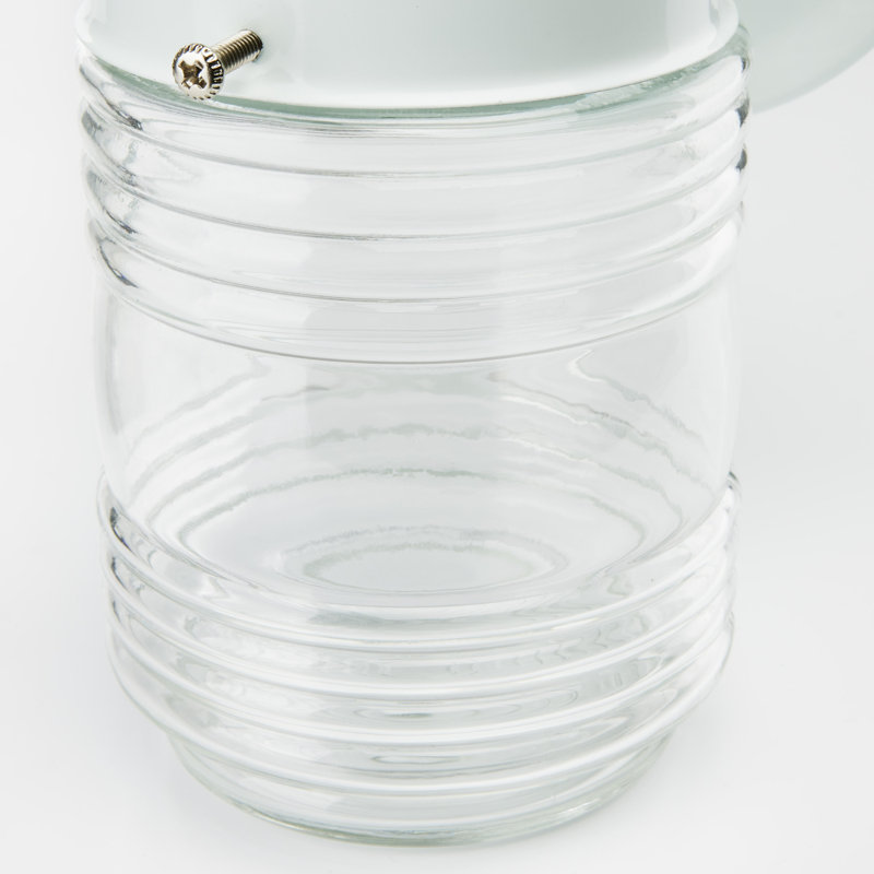Applique murale d'extérieur en verre Arathi, Blanc, Transparent, H 8,5 po x l 4 po x P 5,5 po