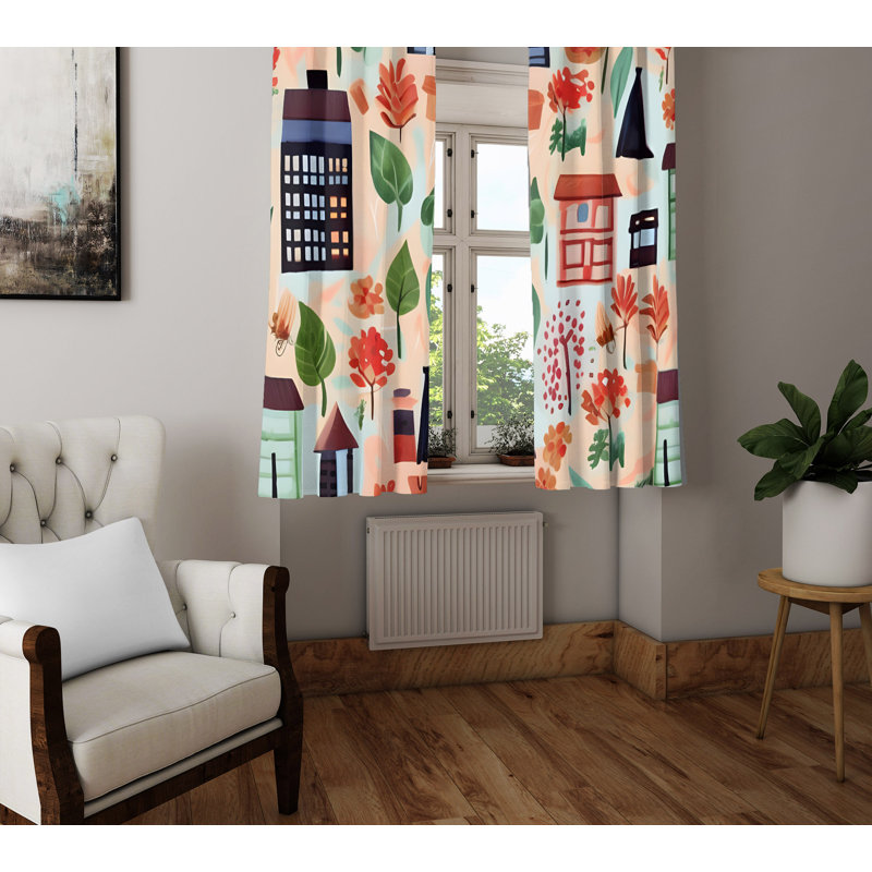 Paire de rideaux semi-transparents en polyester Dharmpal, L 20 po x L 52 po
