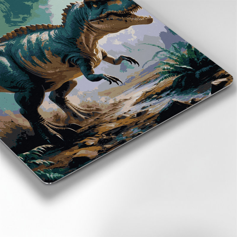 «Dinosaur Styracosaurus», art mural en métal noir, H 32 po x l 32 po