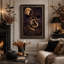 Art mural sur toile, grand crâne de lune avec chapeau de cowboy-1141322729