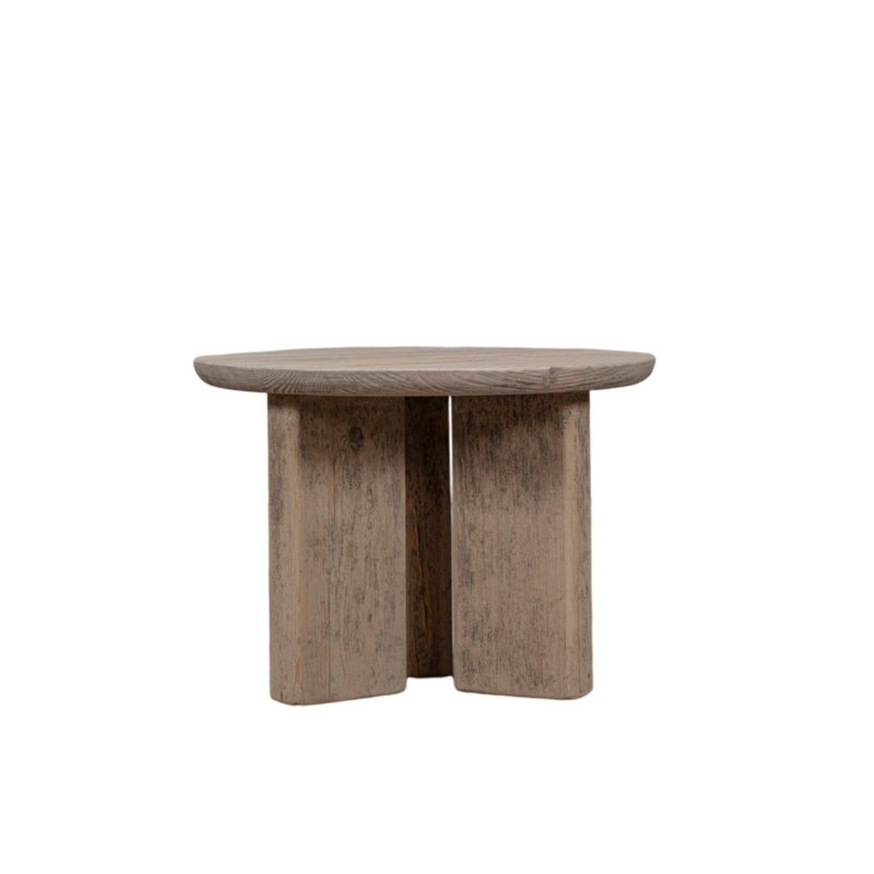 28 Inches Round Side Table Weathered Grey