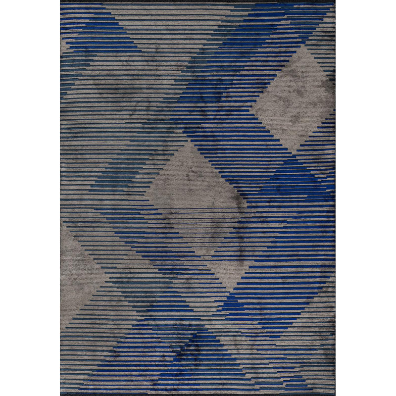 Contemporain à grand losange géométrique asymétrique, Rectangle 7 pi 10 po x 11 pi 2 po