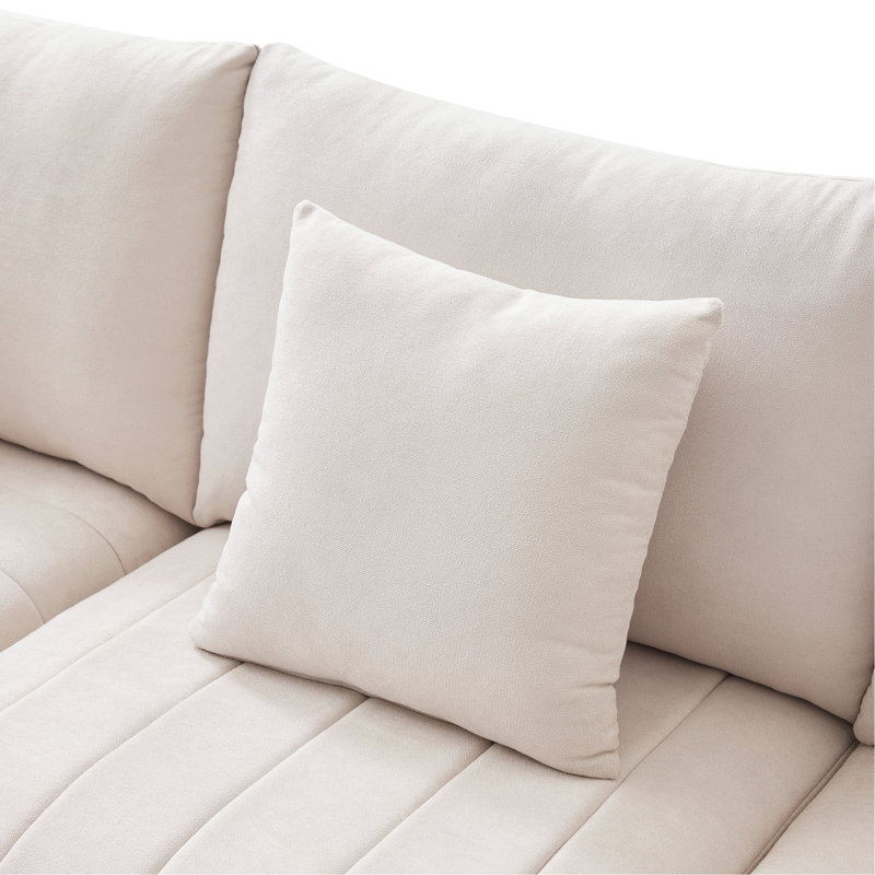 Canapé modulaire d'intérieur avec 2 coussins, Beige