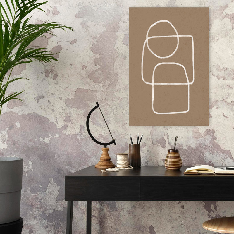 «Minimalist Line Composition», art mural abstrait géométrique minimaliste, H 24 po x l 16 po