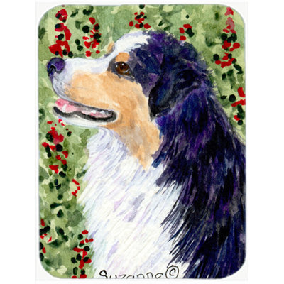 Australian Shepherd Rectangle Purple Glass Cutting Board