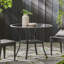 Table bistro avec plateau en verre durable