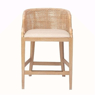 Handcrafted Rattan Counter Stool 25" H