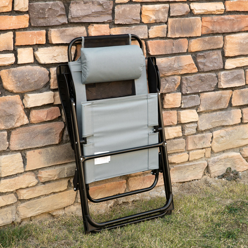 Andryc Folding Beach Chair, Grey