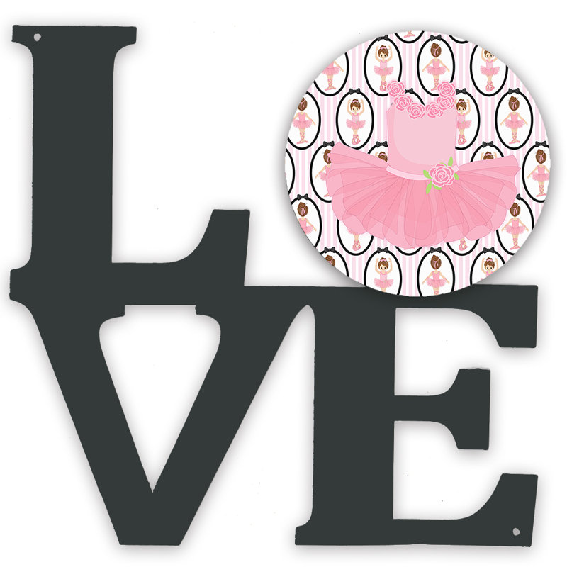 Décoration murale tutu en métal love ballerine