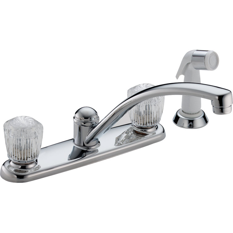 Classic Double Handle Kitchen Faucet with Side Spray
