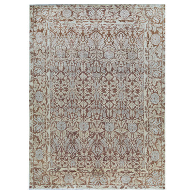 Tapis aubergine et doré de haute qualité noué à la main Ziegler