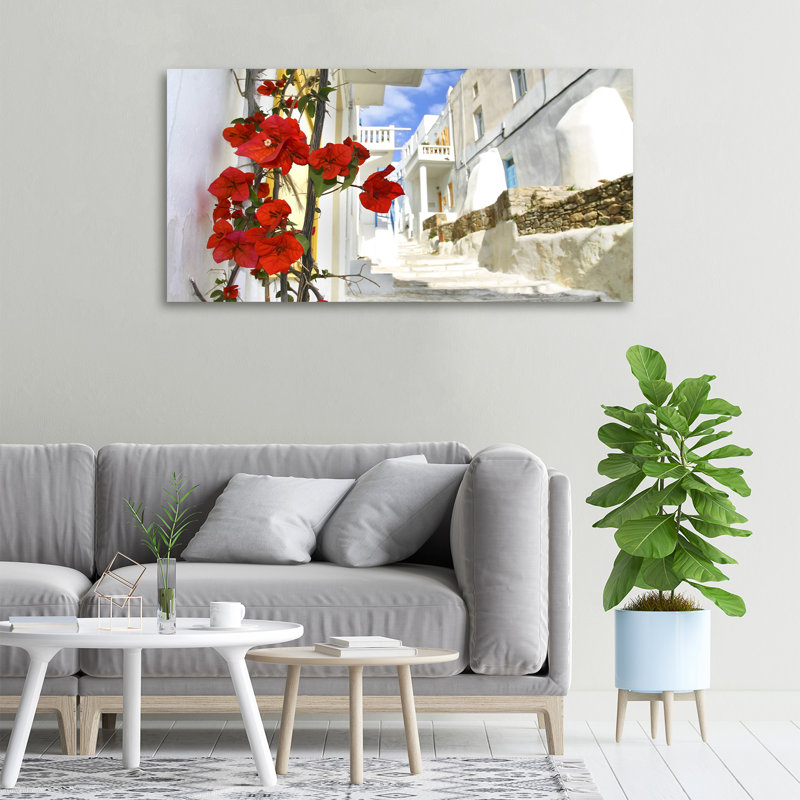 Mykonos Greece - No Frame Print on Glass, 50cm H x 100cm W x 2cm D, Canvas