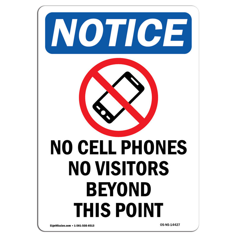 Pas de téléphone cellulaire, aucun signe avec symbole