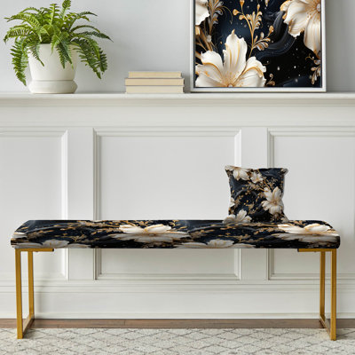 Banc rembourré or