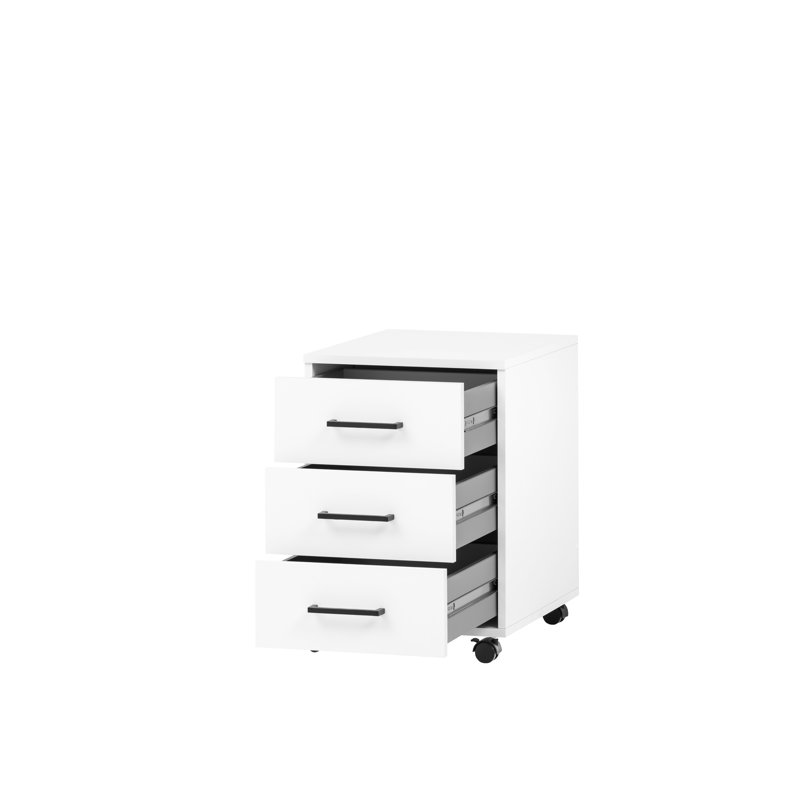 Gregson 40cm Wide 3 -Drawer Mobile File Cabinet, White