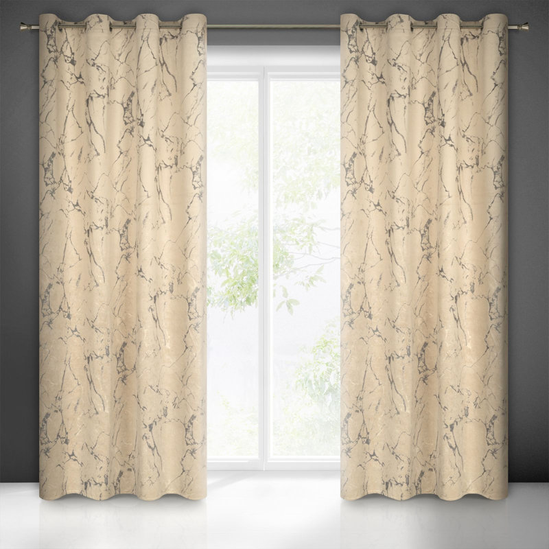 Adarian Blackout Curtains Single Panel, Cream
