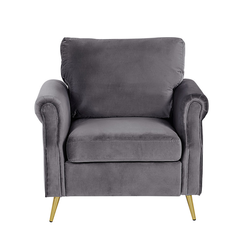 Amaya Velvet Armchair, Grey