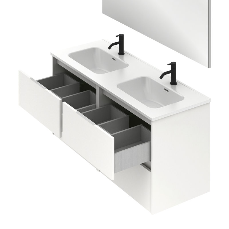 Jaymar Vanity & Mirror Set, White