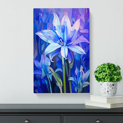 Bluebell Flower Futurism - Wrapped Canvas