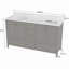 Meuble-lavabo 60 po, meuble-lavabo avec cadre en bois massif, comptoir autoportant avec 2 lavabos gris-126233198-126233200