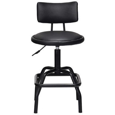 Hetrick Swivel Upholstered Adjustable Height Counter Stool with Metal Frame