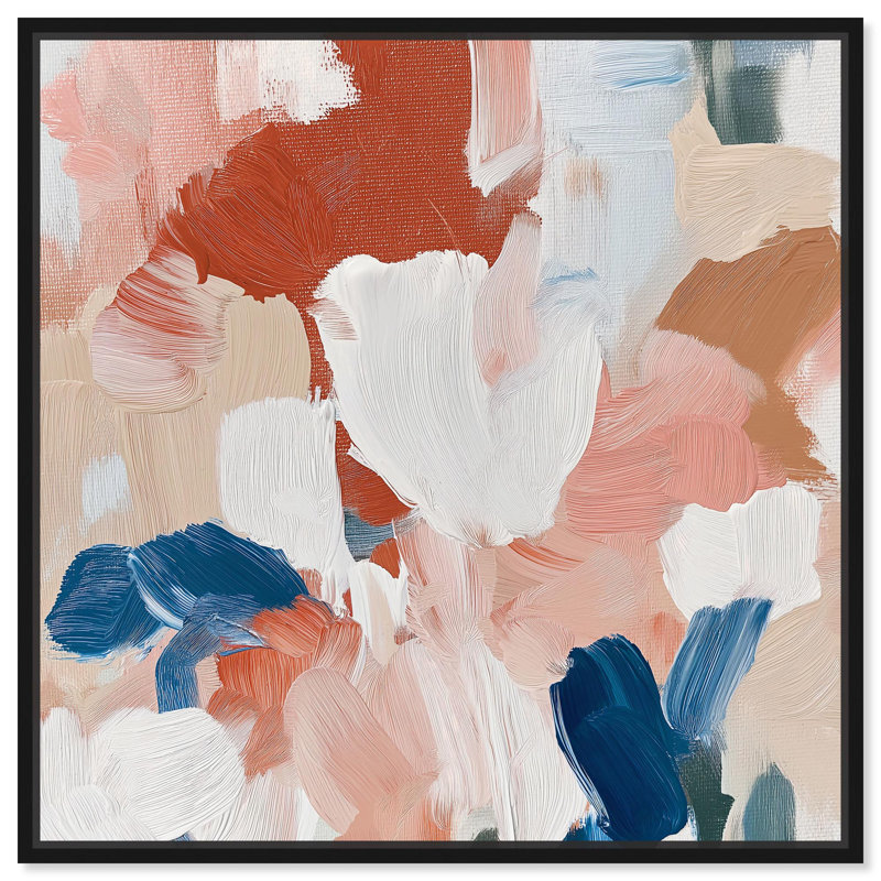 Art Remedy, toile abstraite colorée, H 20 po x l 20 po, Cadre noir