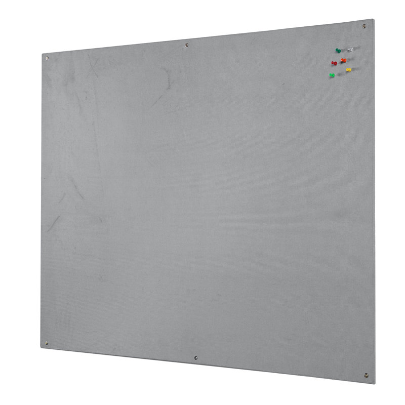 Felt Wall Mounted Magnetic Bulletin Board, 120cm H x 180cm W x 1.5cm D, Grey