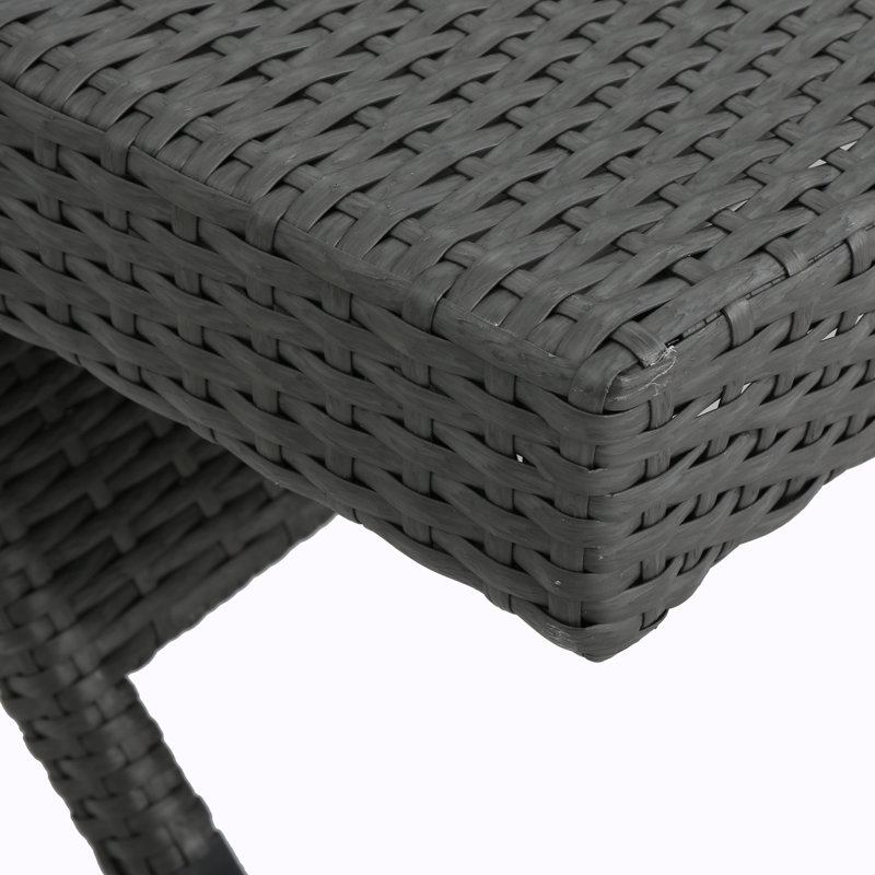 Chaise longue d'extérieur en osier Dhrithi, Gris