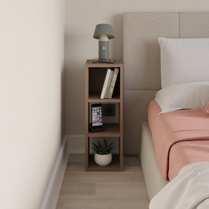 Samay 68cm H x 24cm W Floating Bookcase, Dark Oak
