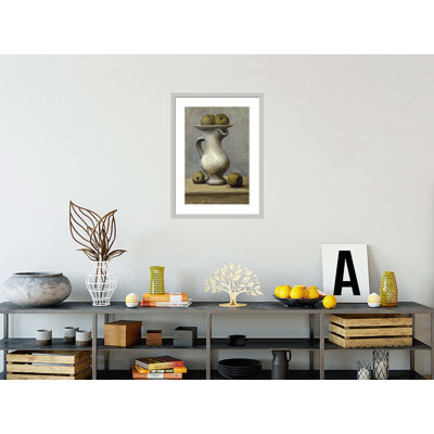 «Nature morte au pichet et aux pommes» par Pablo Picasso, impression giclée encadrée