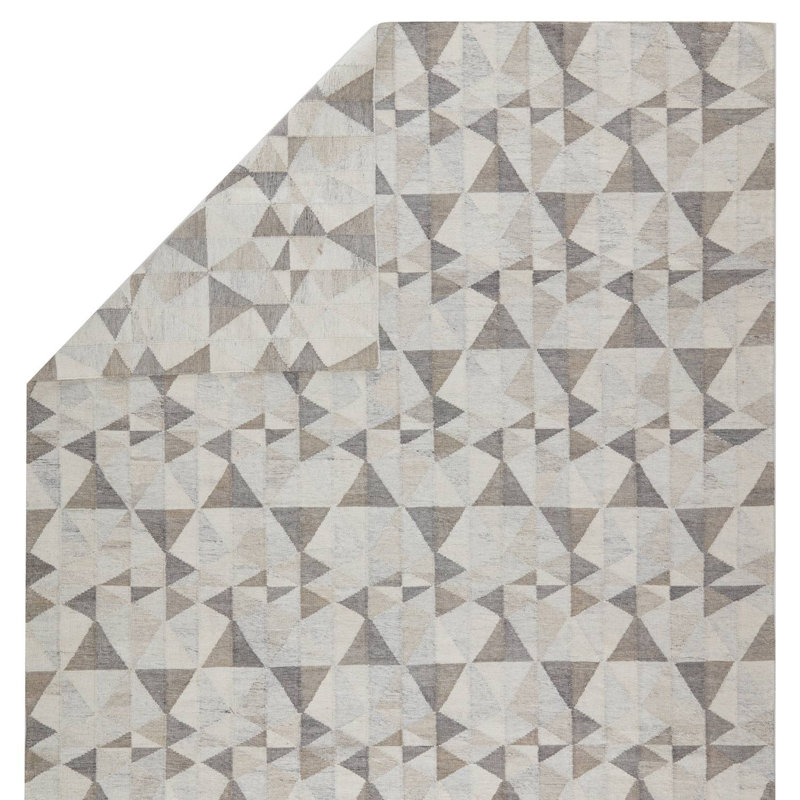 Wendy Jane Flatweave Patchwork Area Rug in Taupe/Gray, Rectangle 2' x 3'