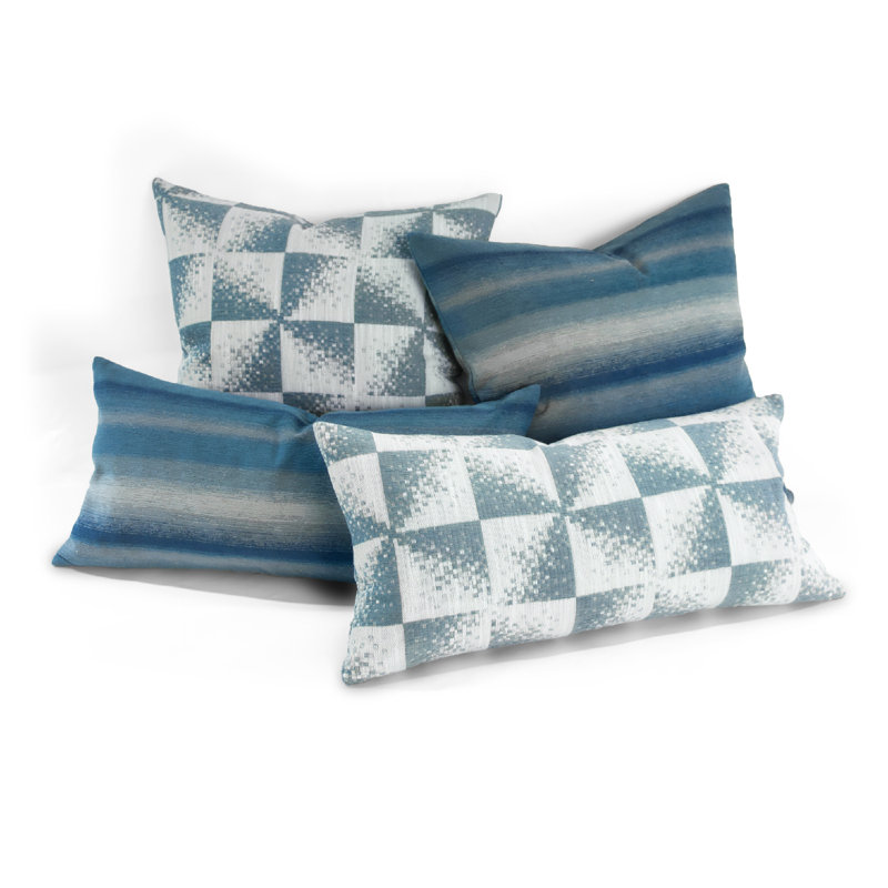 Horizon Square Indoor/Outdoor Pillow Cover & Insert, 18" x 18", Harbor