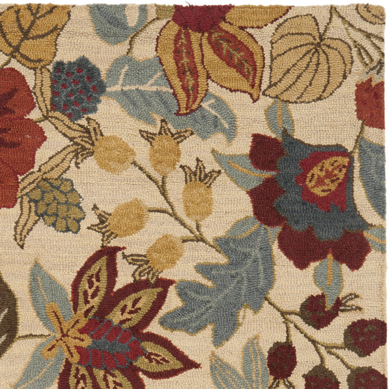 Jalayiah Jardin Hand Tufted Wool Rug, Round 6'