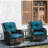 Wicker Patio Furniture Set - 3 Piece Rattan Outdoor Sectional Conversation Sets 2 Piece Wicker Hang gliding  Chairs and 1 Side Table