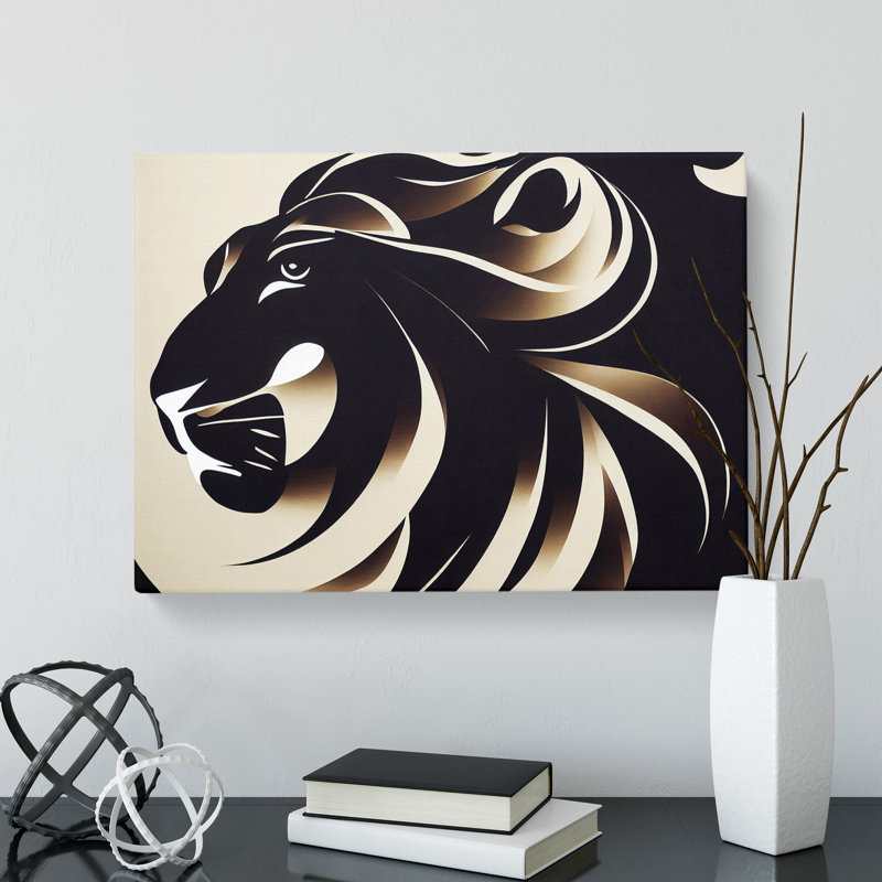 Awe Inspiring Abstract Lion - Wrapped Canvas, 40cm H x 60cm W x 3cm D