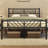 Minimalist Metal Slatted Bed Platform with Arrow Design Headboard-1221307251-1221195389