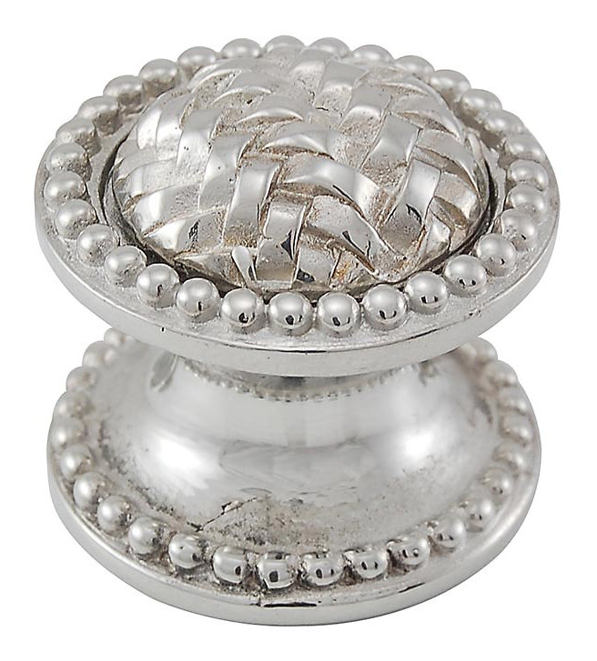 Cestino Mushroom Knob, 1.25" H x 1.25" W x 1" D, Polished Silver