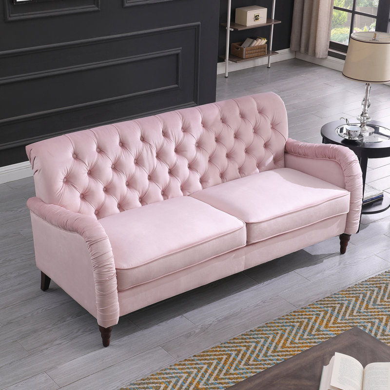 Canapé Chesterfield moderne; canapé moderne 3 places, Rose