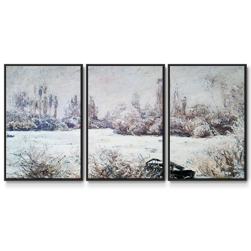 Le givre, 1880, 3 pièces, H 36 po x l 75 po x P 2 po, Noir