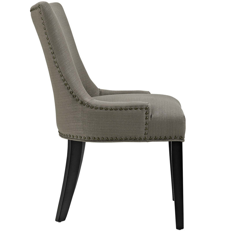Granite Hourglass Chic Upholstered Side Chair with Wood Legs, Set of 4