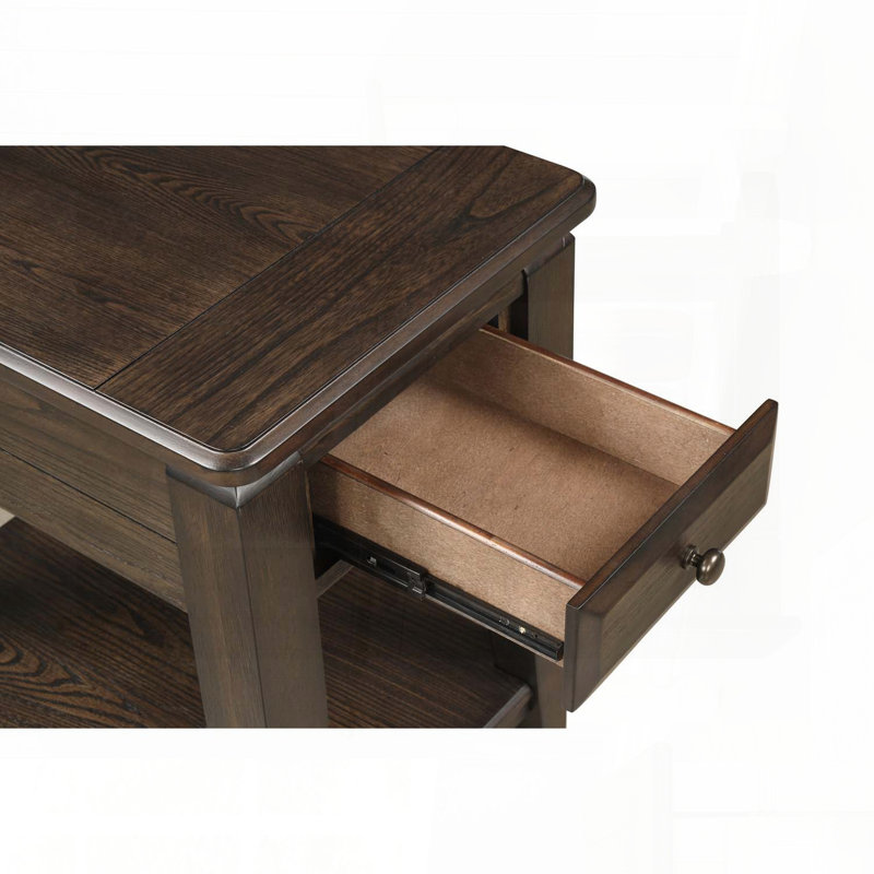 Table de chevet traditionnelle en acajou avec tiroir de rangement
